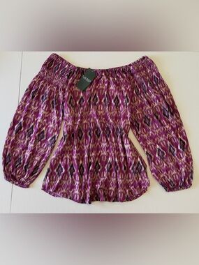 NWT Lauren Ralph Lauren Cotton Off-Shoulder Top size M